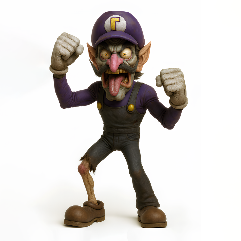 3D Printing Zombie Waluigi Super Mario Parody toy 3D Модель .c4d .max .obj .3ds .fbx .stl .blend 