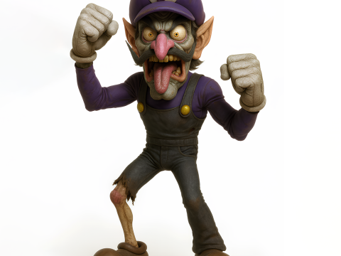 3D Printing Zombie Waluigi Super Mario Parody toy 3D 模型