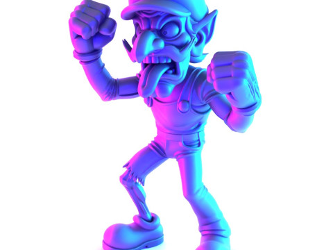 3D Printing Zombie Waluigi Super Mario Parody toy 3D Модель