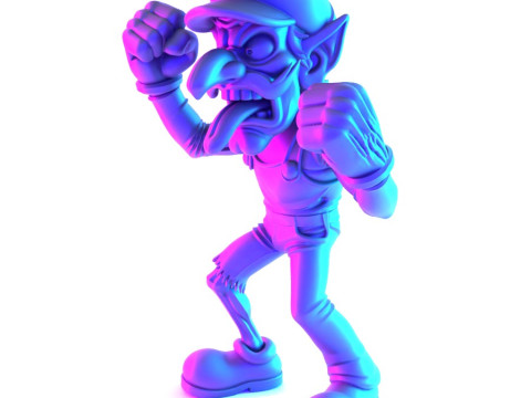 3D Printing Zombie Waluigi Super Mario Parody toy 3D Модель