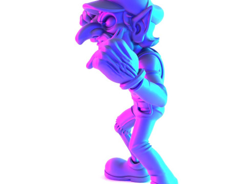 3D Printing Zombie Waluigi Super Mario Parody toy 3D Модель