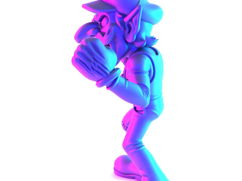 3D Printing Zombie Waluigi Super Mario Parody toy 3D Модель
