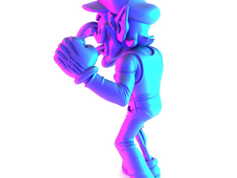3D Printing Zombie Waluigi Super Mario Parody toy 3D Модель