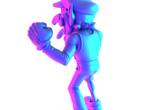 3D Printing Zombie Waluigi Super Mario Parody toy 3D Модель