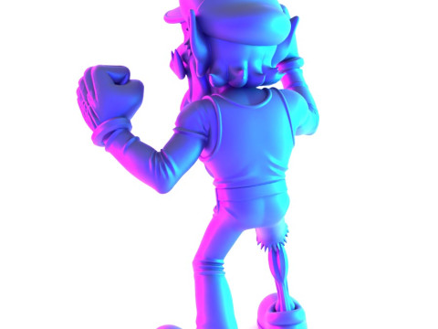 3D Printing Zombie Waluigi Super Mario Parody toy 3D Модель