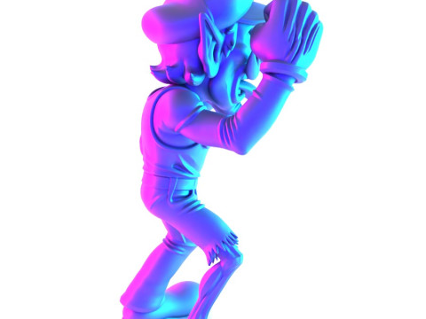 3D Printing Zombie Waluigi Super Mario Parody toy 3D Модель