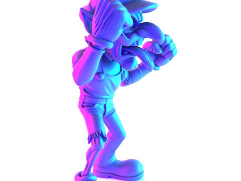 3D Printing Zombie Waluigi Super Mario Parody toy 3D Модель
