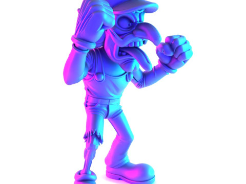 3D Printing Zombie Waluigi Super Mario Parody toy 3D Модель