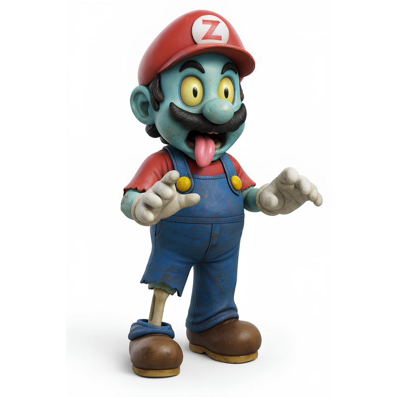 3D Printing Zombie Super Mario Parody toy 3D Modell .c4d .max .obj .3ds .fbx .stl .blend 