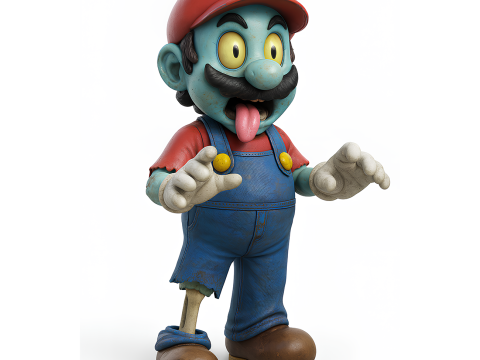 3D Printing Zombie Super Mario Parody toy 3D Model