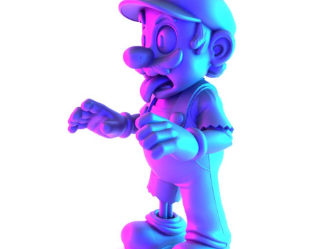 3D Printing Zombie Super Mario Parody toy 3D Modell