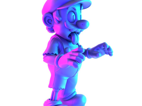 3D Printing Zombie Super Mario Parody toy 3D Modell
