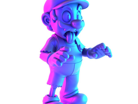 3D Printing Zombie Super Mario Parody toy 3D Modell