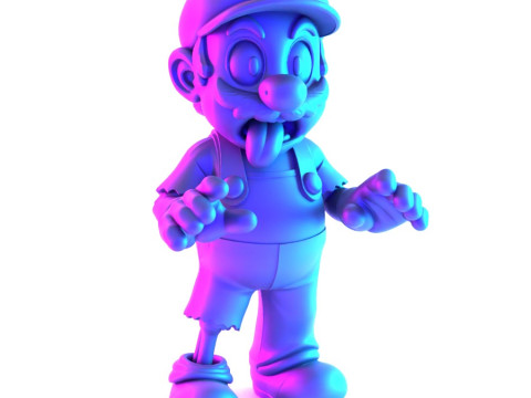 3D Printing Zombie Super Mario Parody toy 3D Modell