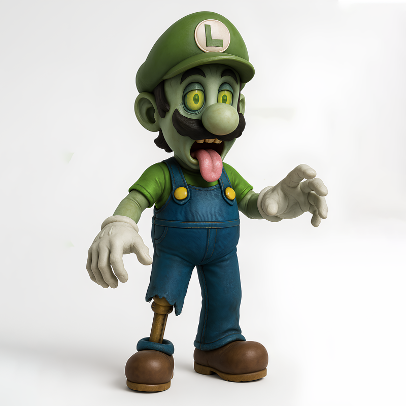 3D Printing Zombie Luigi Super Mario Parody toy Modello 3D .c4d .max .obj .3ds .fbx .stl .blend 