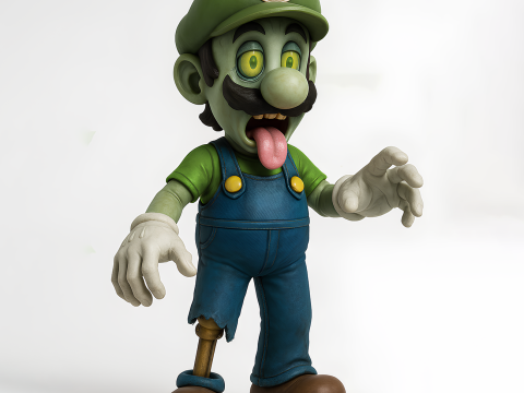 3D Printing Zombie Luigi Super Mario Parody toy Modelo 3D