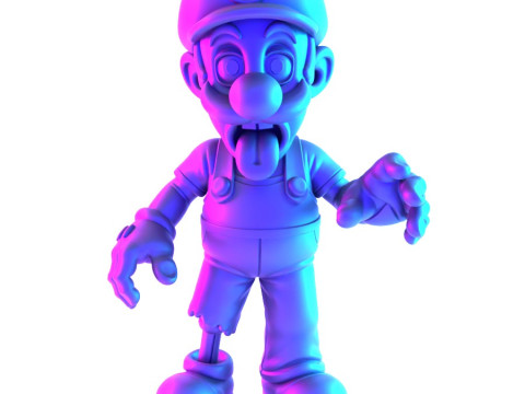 3D Printing Zombie Luigi Super Mario Parody toy Modello 3D