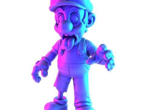 3D Printing Zombie Luigi Super Mario Parody toy Modello 3D