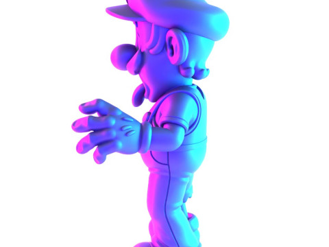 3D Printing Zombie Luigi Super Mario Parody toy Modello 3D