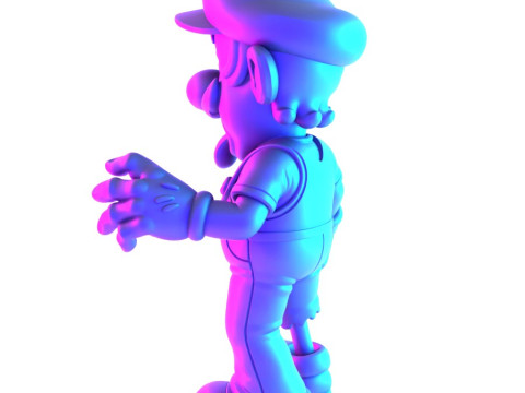 3D Printing Zombie Luigi Super Mario Parody toy Modello 3D