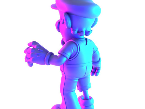 3D Printing Zombie Luigi Super Mario Parody toy Modello 3D