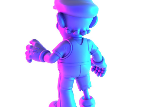 3D Printing Zombie Luigi Super Mario Parody toy Modello 3D