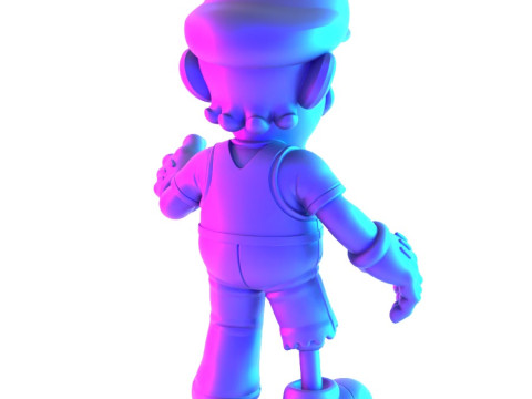 3D Printing Zombie Luigi Super Mario Parody toy Modello 3D