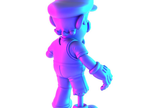 3D Printing Zombie Luigi Super Mario Parody toy Modello 3D