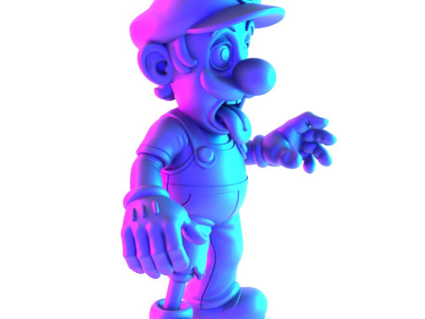 3D Printing Zombie Luigi Super Mario Parody toy Modello 3D