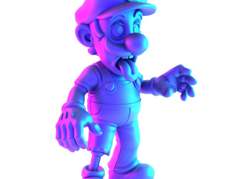 3D Printing Zombie Luigi Super Mario Parody toy Modello 3D