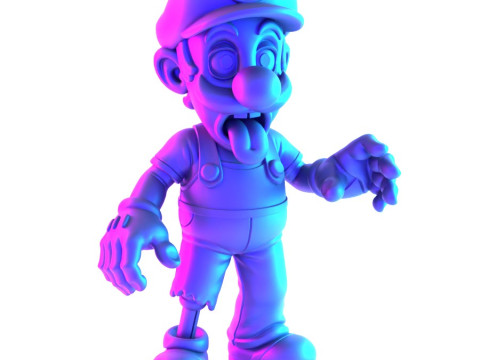 3D Printing Zombie Luigi Super Mario Parody toy Modello 3D