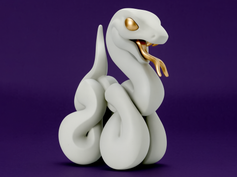3D Printing Snake Minimalist Ornament Decoration toy 3D मॉडल