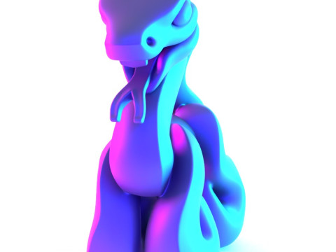 3D Printing Snake Minimalist Ornament Decoration toy 3D Modell