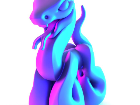 3D Printing Snake Minimalist Ornament Decoration toy 3D Modell