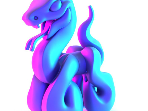 3D Printing Snake Minimalist Ornament Decoration toy 3D Modell