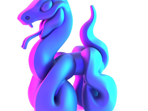 3D Printing Snake Minimalist Ornament Decoration toy 3D Modell
