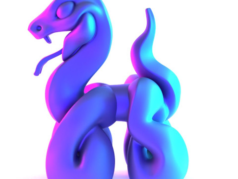 3D Printing Snake Minimalist Ornament Decoration toy 3D Modell