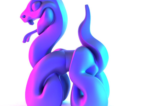 3D Printing Snake Minimalist Ornament Decoration toy 3D Modell