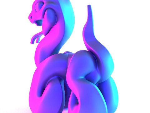 3D Printing Snake Minimalist Ornament Decoration toy 3D Modell