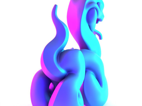 3D Printing Snake Minimalist Ornament Decoration toy 3D Modell