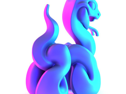 3D Printing Snake Minimalist Ornament Decoration toy 3D Modell