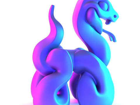 3D Printing Snake Minimalist Ornament Decoration toy 3D Modell