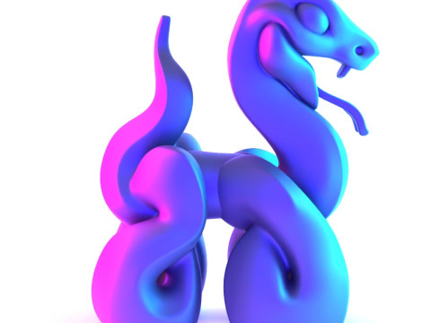 3D Printing Snake Minimalist Ornament Decoration toy 3D Modell