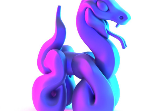 3D Printing Snake Minimalist Ornament Decoration toy 3D Modell