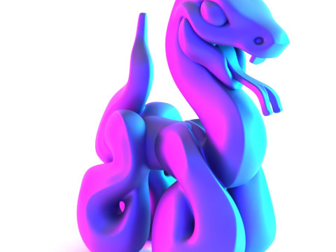 3D Printing Snake Minimalist Ornament Decoration toy 3D Modell