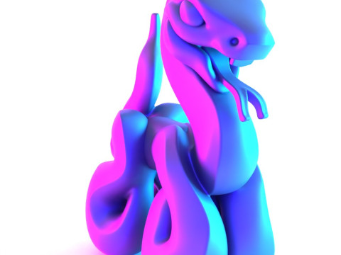 3D Printing Snake Minimalist Ornament Decoration toy 3D Modell