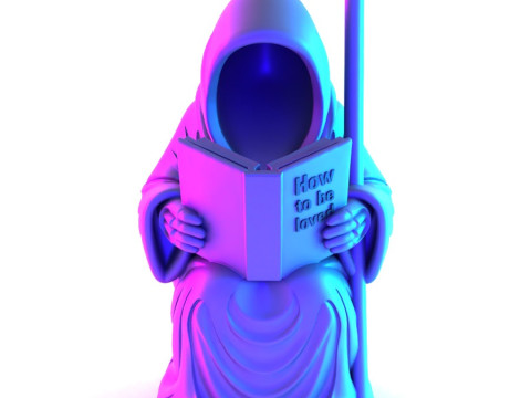 3D Printing Grim Reaper Death Reading How to be loved Heartbreak toy 3D 모델