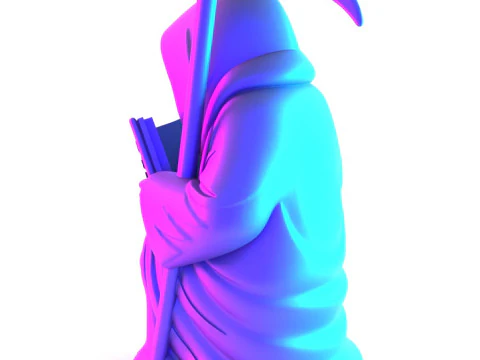 Stampa 3D Grim Reaper Death Reading Come essere amati Giocattolo crepacuore Modello 3D