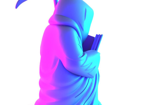 3D Printing Grim Reaper Death Reading How to be loved Heartbreak toy 3D 모델