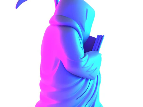 Stampa 3D Grim Reaper Death Reading Come essere amati Giocattolo crepacuore Modello 3D